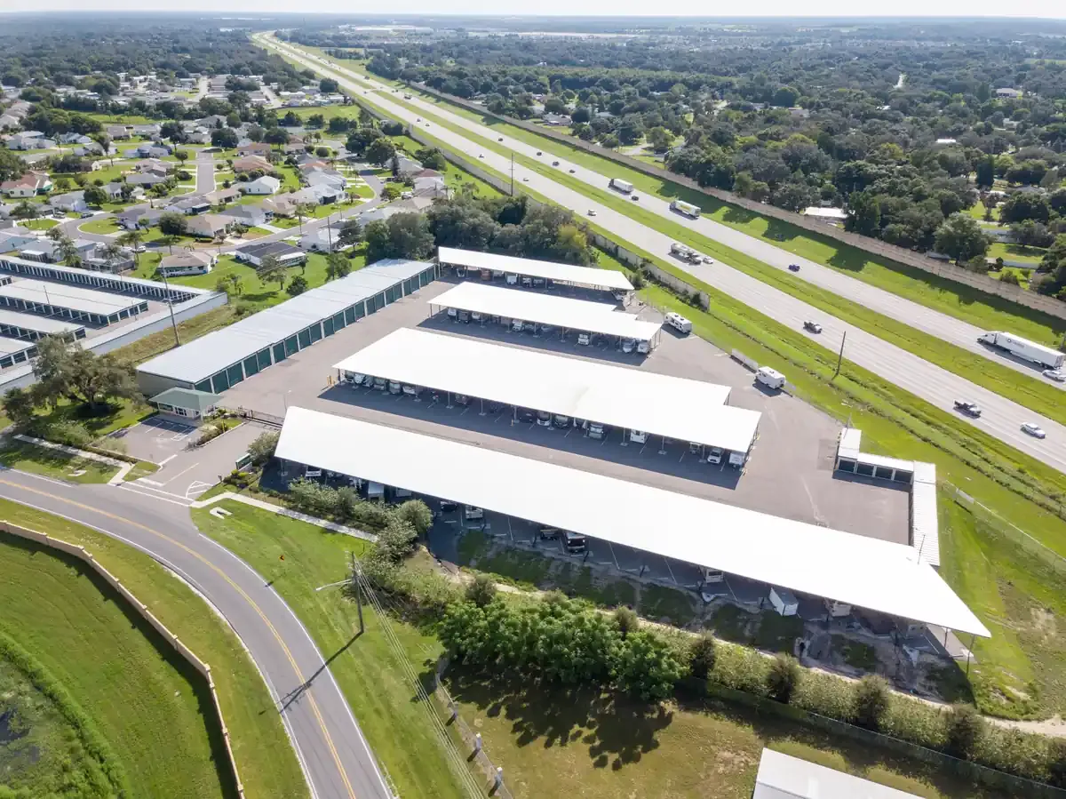 Drone photo of facility and I-4